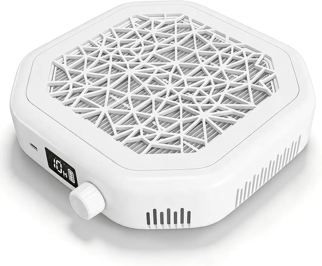 MRLI Colector de polvo de uñas con velocidad ajustable de 4200 rpm, pantalla digital de succión fuerte, filtro reutilizable, aspiradora compacta para uso doméstico y salón