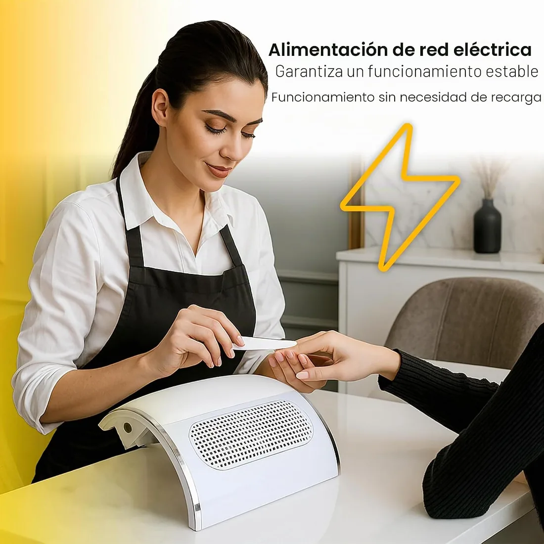 Retoo Aspirador Uñas, Collector de Polvo de uñas, Extractor 60W con 3 Ventiladores Silenciosos, Diseño Ergonómico y Elegante, Ideal para Manicura y Pedicura, Blanco foto 2