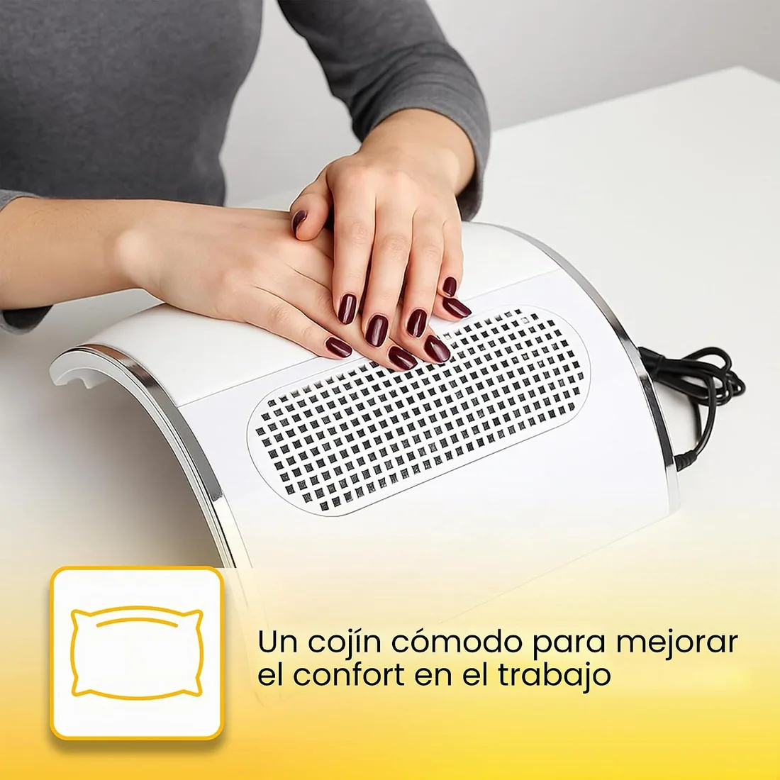 Retoo Aspirador Uñas, Collector de Polvo de uñas, Extractor 60W con 3 Ventiladores Silenciosos, Diseño Ergonómico y Elegante, Ideal para Manicura y Pedicura, Blanco foto 3