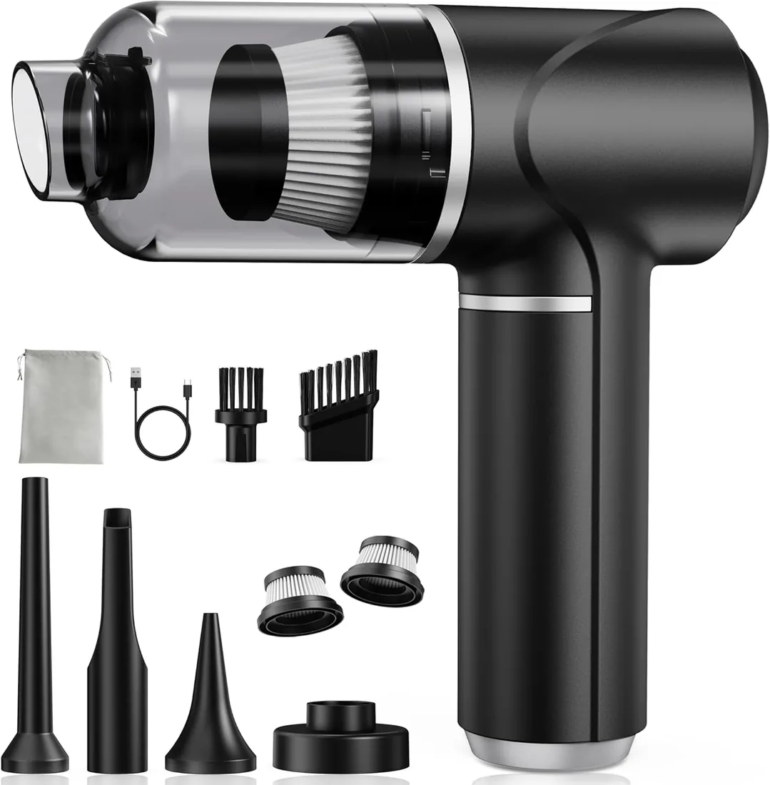 Aspiradora de Mano 30kPa Aspirador Coche sin Cable Potente | Mini Portátil Recargable con Motor sin Escobillas para Coche Oficina Hogar Cocina Pelo de Mascota (Optimizado) foto 3