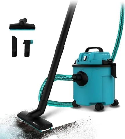 Cecotec Aspiradora con Cable en Seco y Húmedos - Aspirador Sólidos y Líquidos 16L Conga Rockstar Wet & Dry Compact Garden Plus. 1200W, Ligero, Compacto, Doble Función de Succión y Soplado, Accesorios