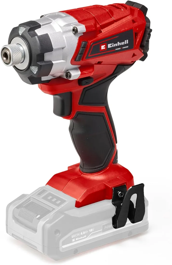 Einhell Atornillador de impacto con batería TE-CI 18/1 Li-Solo | PXC | 18 V | 140 Nm | Acoplamiento hexagonal | Luz LED | Clip para el cinturón | sin batería