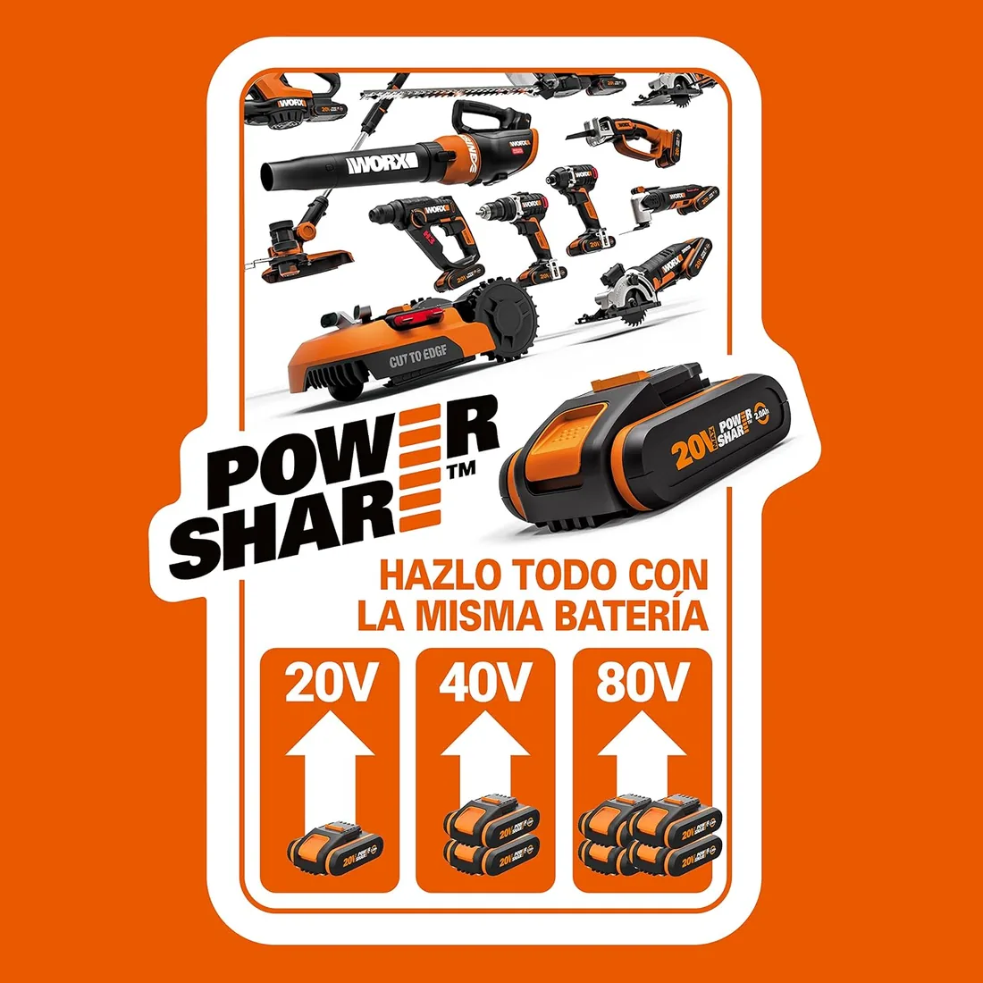 WORX WX261 Atornillador Impacto Brushless 20V 2Ah 2bat foto 2