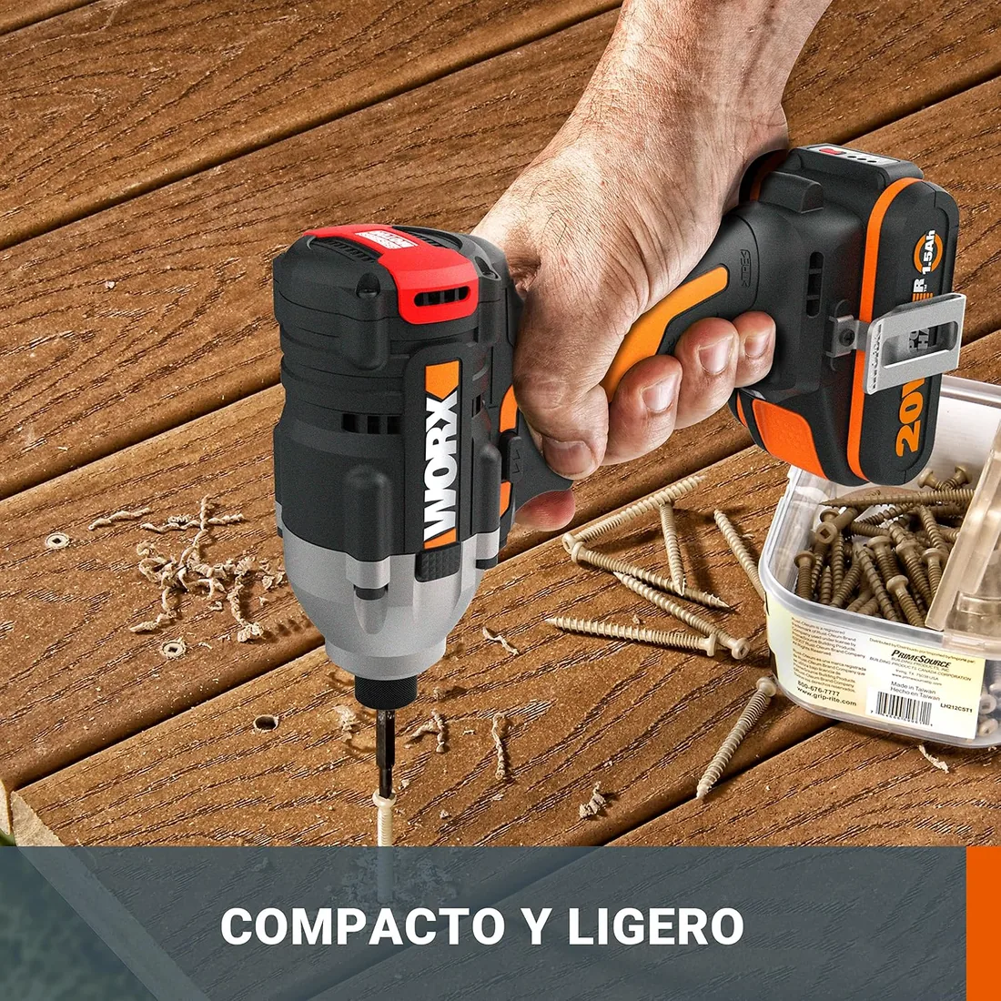 WORX WX261 Atornillador Impacto Brushless 20V 2Ah 2bat foto 3