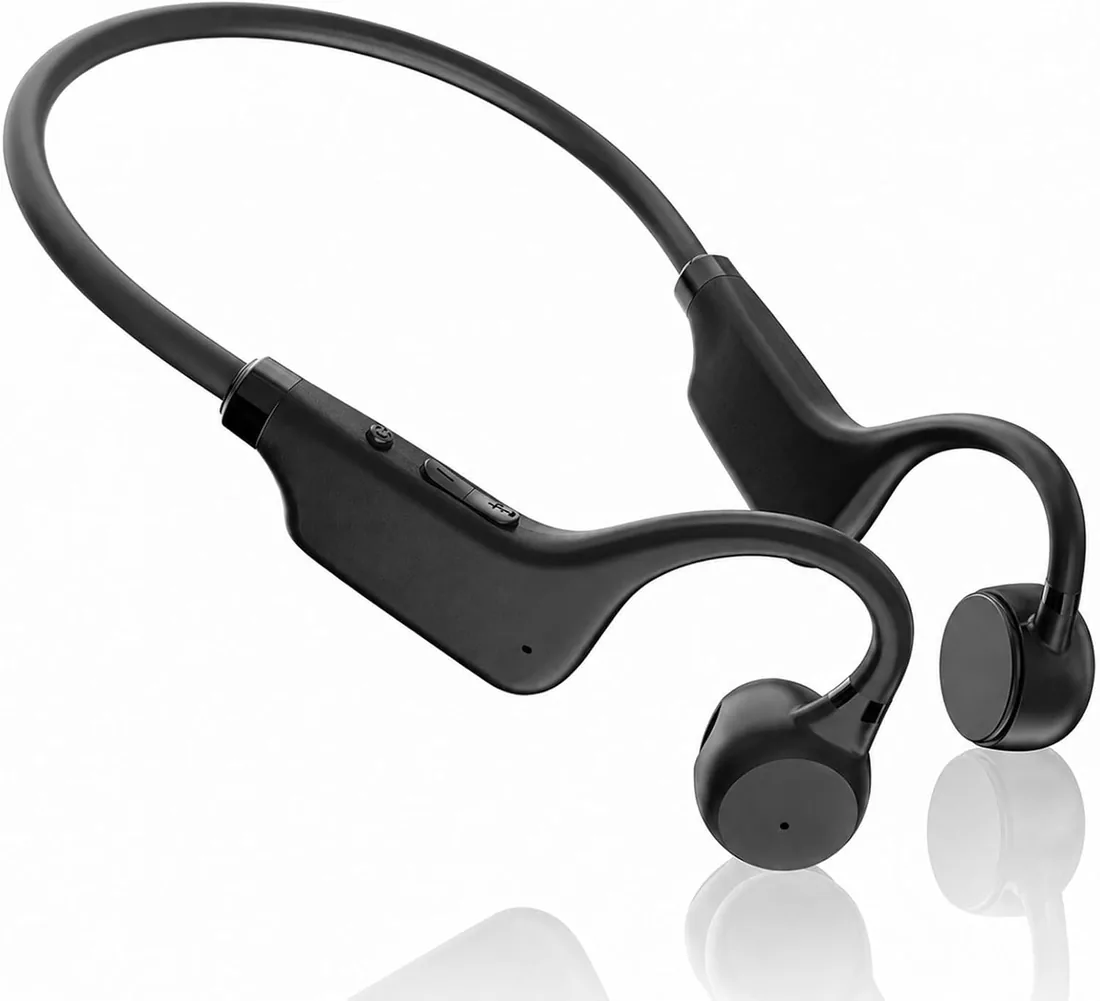 Casco de conducción ósea Bluetooth inalámbrico V5.3 auriculares IPX8 Natación Micro Anti-viento llamadas Autonomía Open ear Sport Auriculares, 8 horas para deporte, correr, ciclismo y fitness