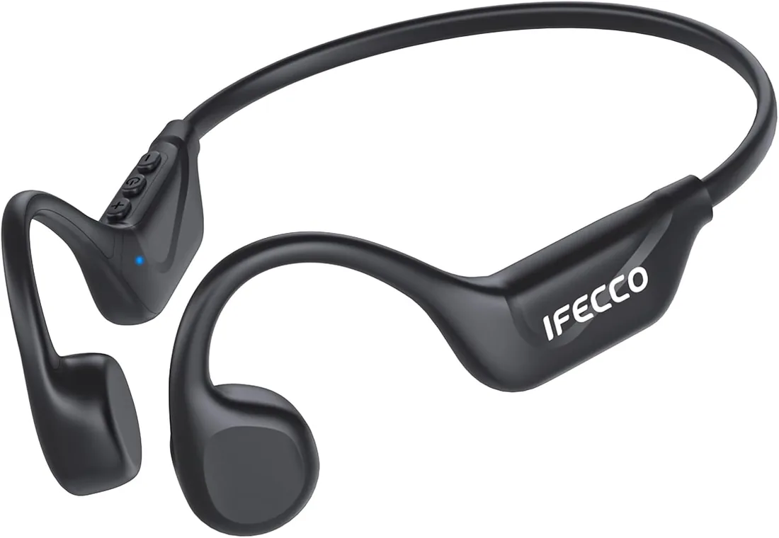 IFECCO Auriculares Conduccion Osea,Cascos Oseos Inalambricos con Micrófono