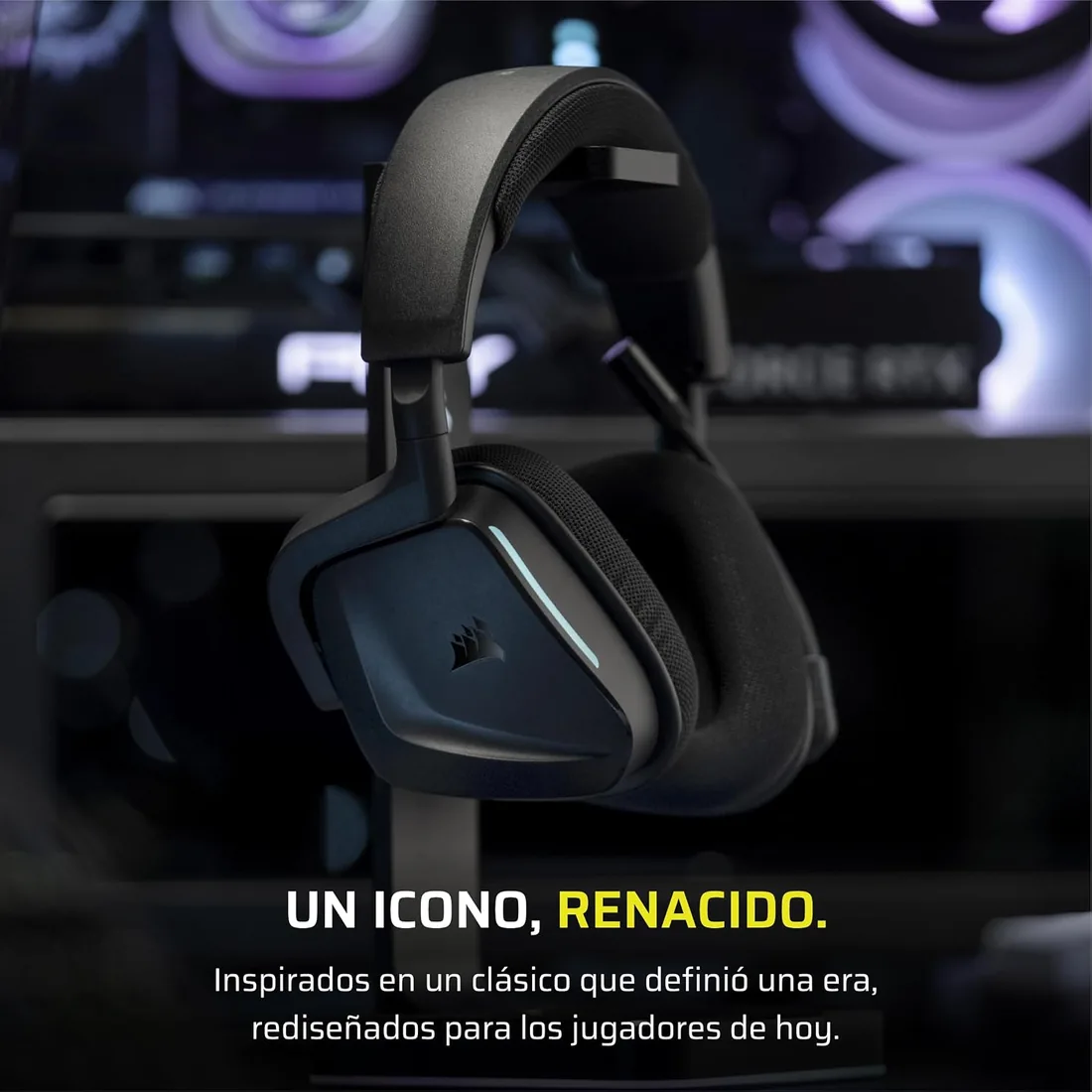 Corsair Void v2 Auriculares Inalámbricos para Juegos – Carbono | Bluetooth, Dolby Atmos, Batería de 70 Horas, Inalámbrica de Doble Banda, Carga Rápida - PC, PS5, PS4, Switch y Móvil foto 2