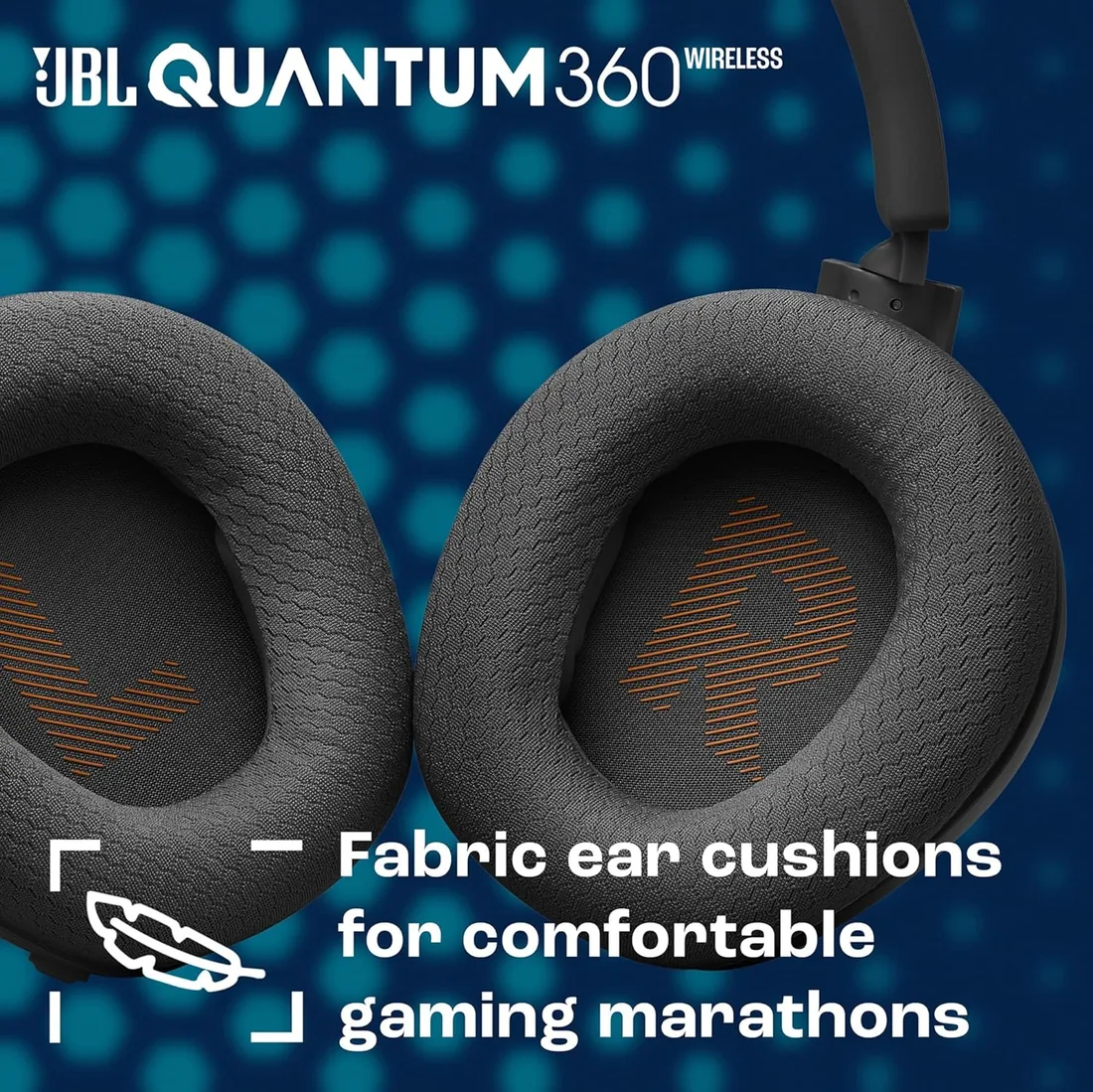 JBL Quantum 360 Auriculares inalámbricos circumaurales para gaming, conexión inalámbrica dual de 2,4 GHz y Bluetooth, JBL QuantumSURROUND Signature, batería de 22 h, micrófono desmontable, negro foto 2