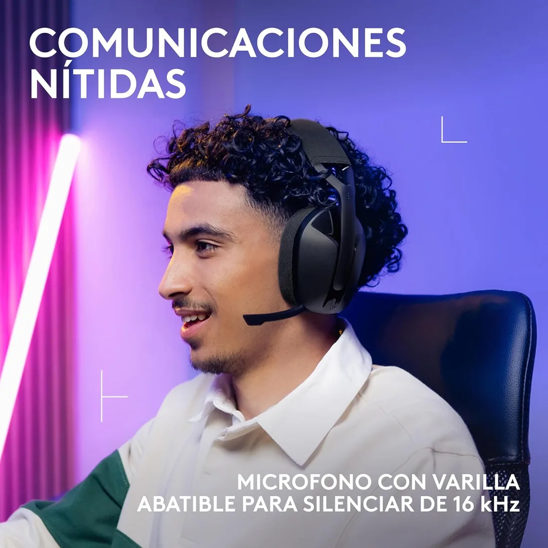 Logitech G G321 Lightspeed, Auriculares inalámbricos Bluetooth para Gaming | Comodidad y ajuste dinámicos, micrófono de varilla 16 khz, PC, PS4, PS5, Nintendo Switch y dispositivos móviles - Negro foto 3