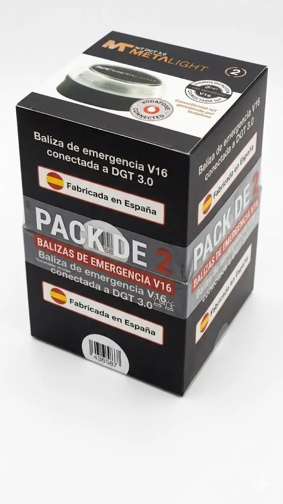 Baliza V16 | Pack 2 Luces de Emergencia V16 para Coche Homologadas DGT 3.0 con Geolocalización | Balizas SOS Conectadas | LED 360° Alta Visibilidad | Fabricadas en España | Válidas hasta 2040 foto 2