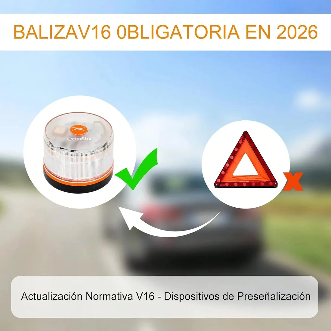 HIBRON EXTRASTAR Luz Emergencia Baliza V16 Homologada DGT con Geolocalización, Baliza Coche Conectada DGT 3.0, Datos Incluidos hasta 12/2038 foto 3