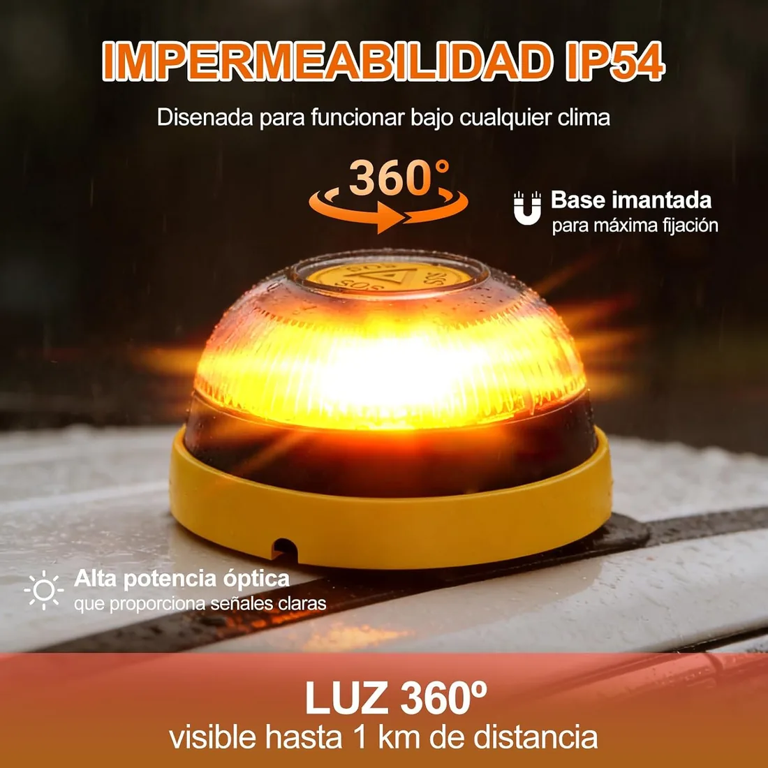 Pack de 2 - Baliza V16 Homologada DGT con Geolocalizador – Modelo JL001 Conectado IoT, Imanes + Ventosa INCLUIDA y 12 Años de Datos GRATIS foto 3