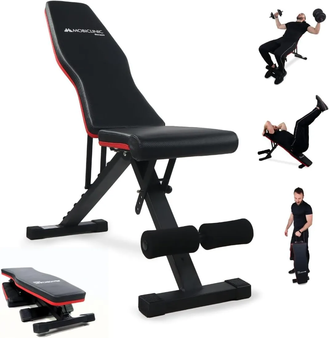 Mobiclinic®, Banco de musculación, Plegable, Soporta 120 kg, Asiento y respaldo regulable, Flexfit, Multifunción, Pesas, Entrena cuerpo completo, Resistente estable, Gym en casa foto 3
