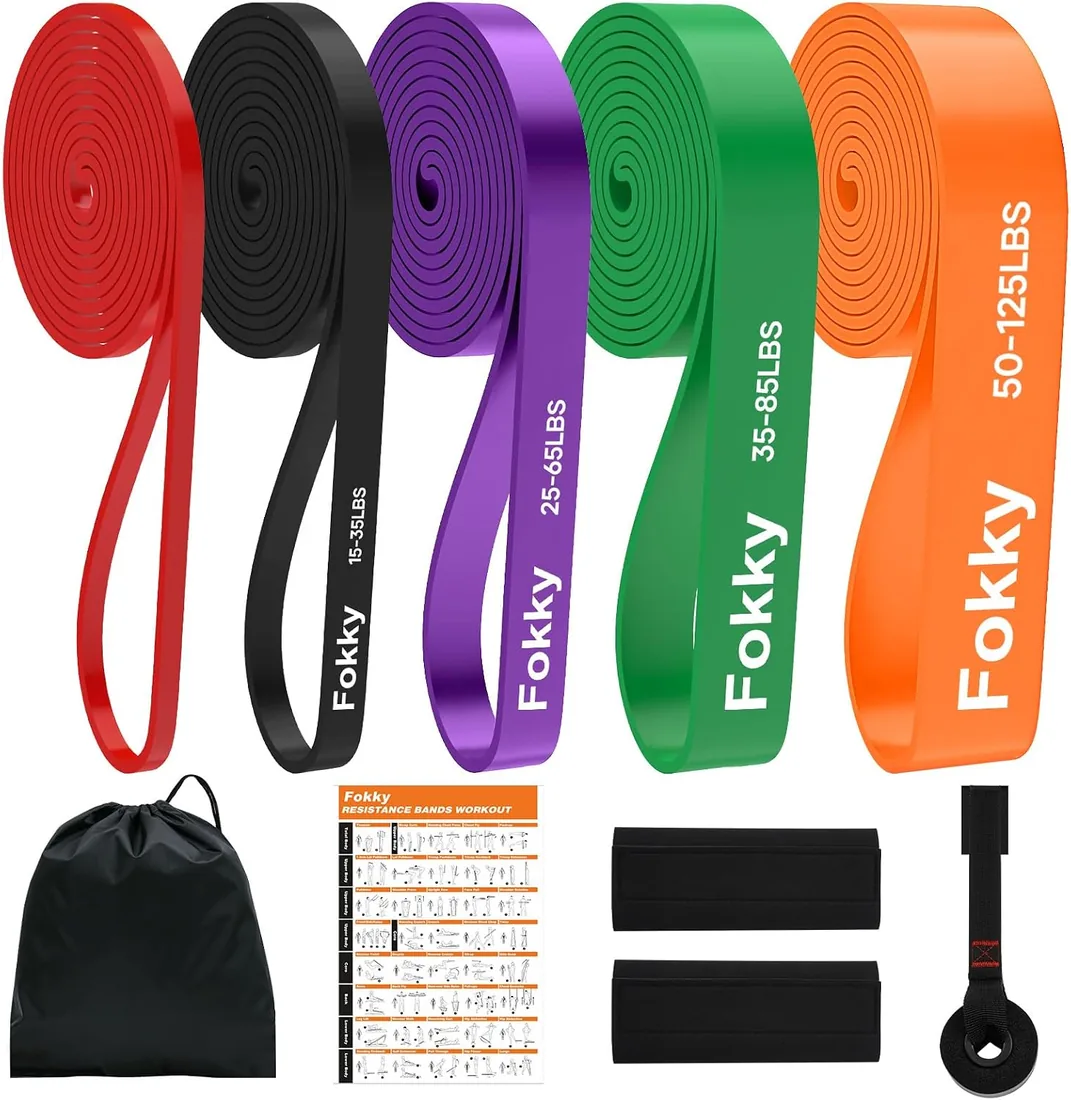 Fokky Gomas Elasticas Musculacion[Set of 5], Bandas Elasticas Musculacion | Cintas elasticas musculacion para levantamiento de músculos y entrenamiento de fuerza, bandas elasticas fitness