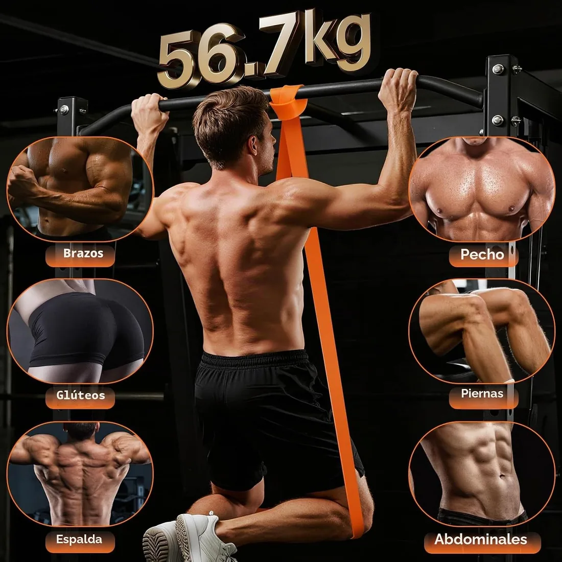 Fokky Gomas Elasticas Musculacion[Set of 5], Bandas Elasticas Musculacion | Cintas elasticas musculacion para levantamiento de músculos y entrenamiento de fuerza, bandas elasticas fitness foto 3