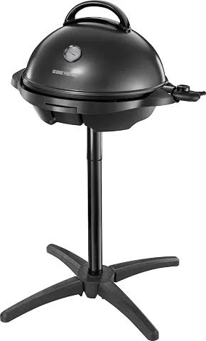 George Foreman Grill - Parrilla Eléctrica, Barbacoa Interior y Exterior, 15 Raciones, Bandeja de Goteo Extraíble, Revestimiento Antiadherente, Incluye Tapa, 2400 W, 5 Temperaturas, Negro - 22460-56 foto 2