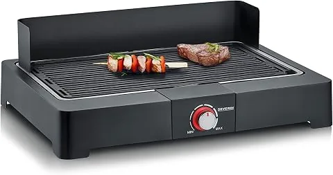 Severin Barbacoa eléctrica de sobremesa, con placa de aluminio, para balcón 2200 W