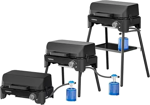 Campingaz Tour & Grill CV Plus Gas Barbecue | 3 en 1 Barbacoa de Gas Portátil con Tapa – 1 Quemador | 2400 W, Negro foto 3