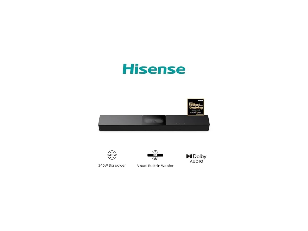 Hisense HS2000 - Barra de Sonido 2.1, 240W, Subwoofer Incorporado, Dolby Digital Plus, DTS Virtual:X,… foto 2