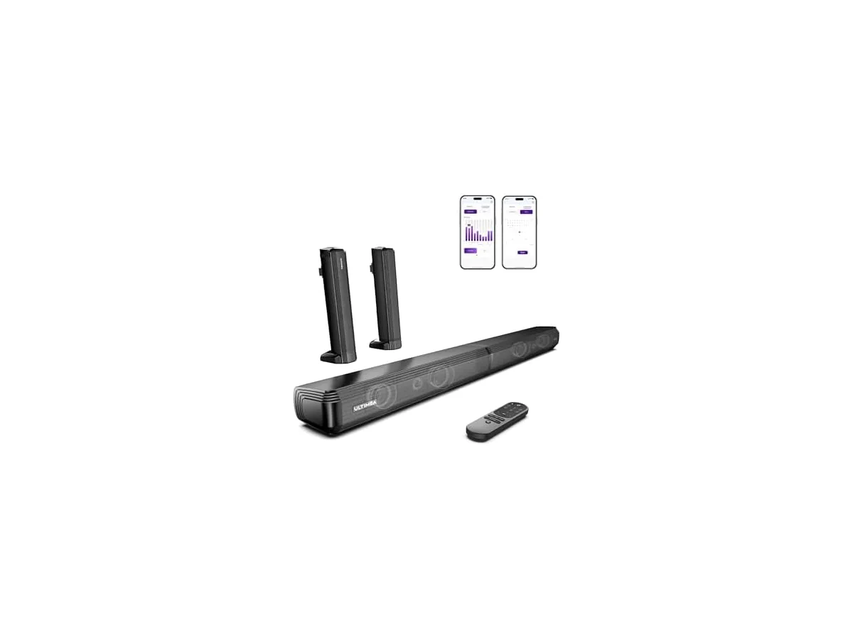 ULTIMEA 2.2ch Barra de Sonido para TV, 2 en 1 Soundbar Divisible con VoiceMX y BassMX, Bluetooth 5.3, 6…