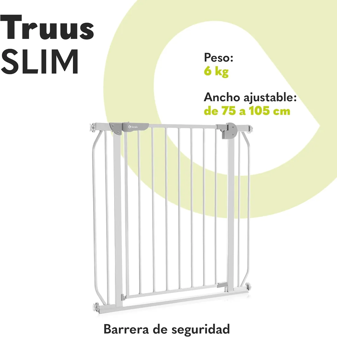 LIONELO Truus Slim - Rejilla de protección para escaleras, sin taladrar, Rejilla Protectora para Puerta, Rejilla para Puerta para bebé, Metal, Ancho de 75 a 105 cm, Ajustable foto 2