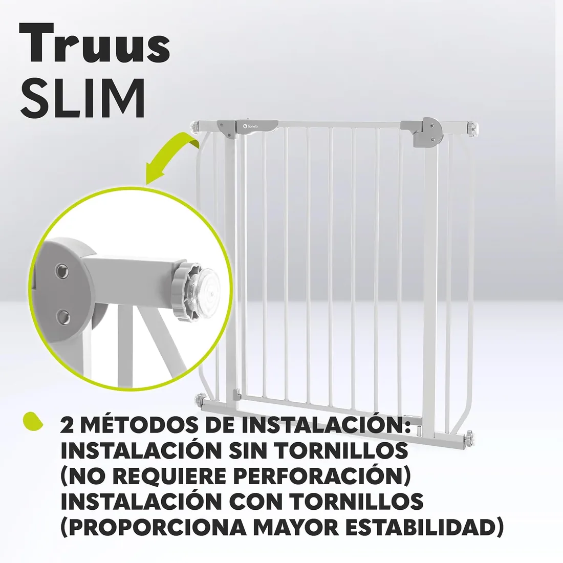 LIONELO Truus Slim - Rejilla de protección para escaleras, sin taladrar, Rejilla Protectora para Puerta, Rejilla para Puerta para bebé, Metal, Ancho de 75 a 105 cm, Ajustable foto 3