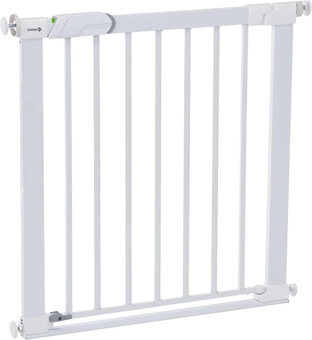 Safety 1st Flat Step, Barrera Seguridad Niños Escalera Presión, 73–80cm (máx. 101cm), Valla Seguridad Infantil Ultraplana, Apertura con 1 sola Mano, Sin Tornillos (Sin Taladros), Blanca foto 3
