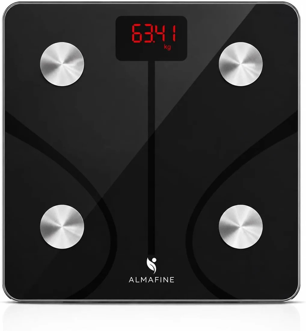 Báscula Inteligente Digital Bluetooth 28x28 cm, 26 Métricas Corporales, Báscula de Baño con App iOS y Android, Cristal Templado, Peso Corporal, IMC, Grasa y Masa Muscular foto 3