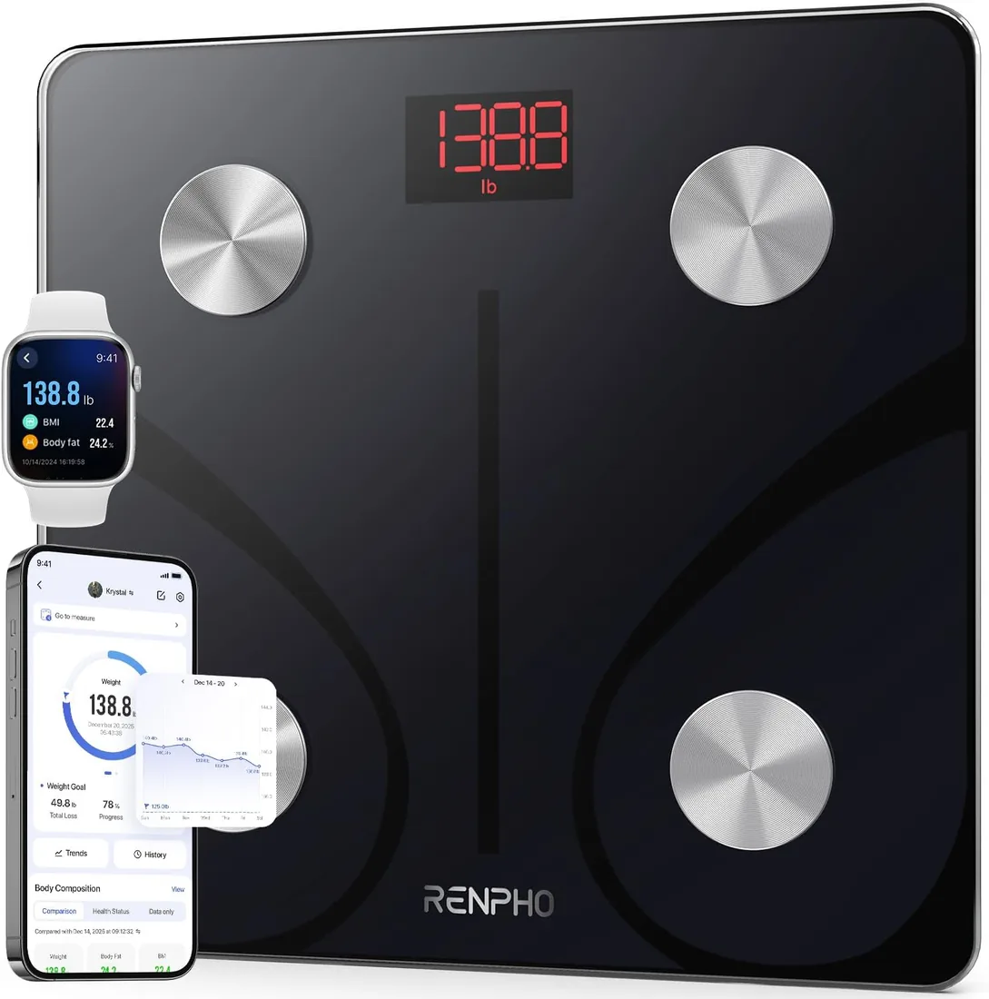 RENPHO Bascula Grasa Corporal y Muscular con App, 13 Métricas, Elis 1 | Bascula de Baño Inteligente para Fitness, Seguimiento Masa Muscular, Alta Precisión Composición Corporal, Múltiples Usuarios foto 3