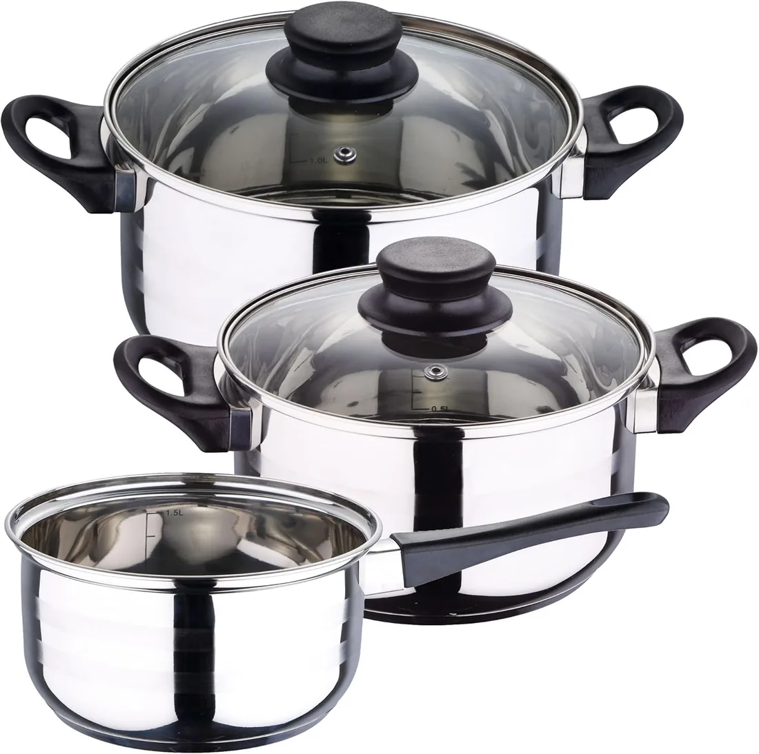 WELL HOME MOBILIARIO & DECORACIÓN Batería de cocina 5pc acero inoxidable foto 3