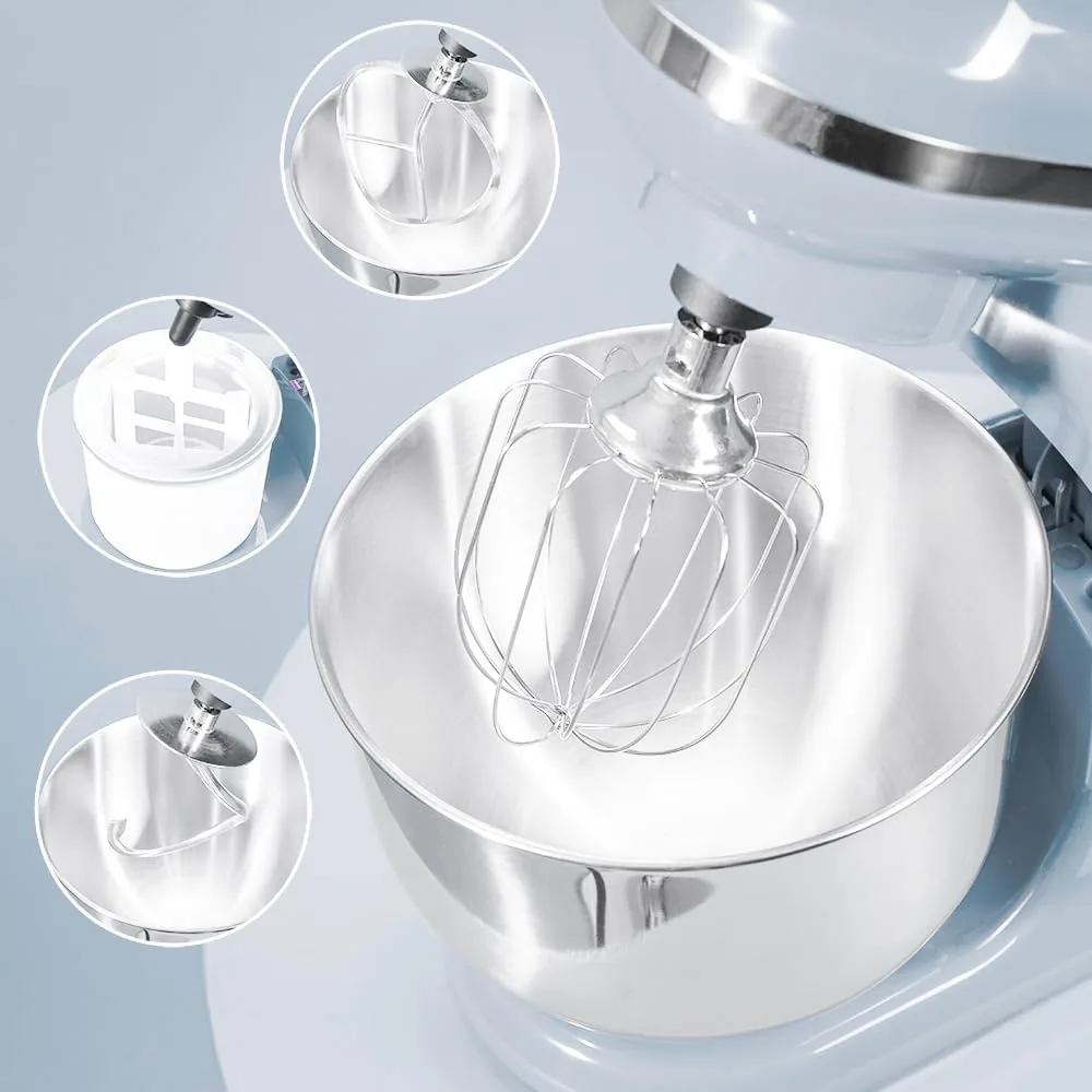 Cecotec Batidora Amasadora Cecomixer Merengue 5L 1200 Ice-Cream Azul, 1200 W, 5 Función y Hielo, Bol de Acero de 5 L y Accesorios para Batir y Amasar, Incluye Función para Hacer Helado foto 2