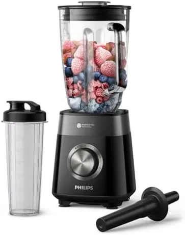 Philips 5000 Batidora de Vaso ProBlend Plus, 1200W, vaso de 2L + acc, Negro