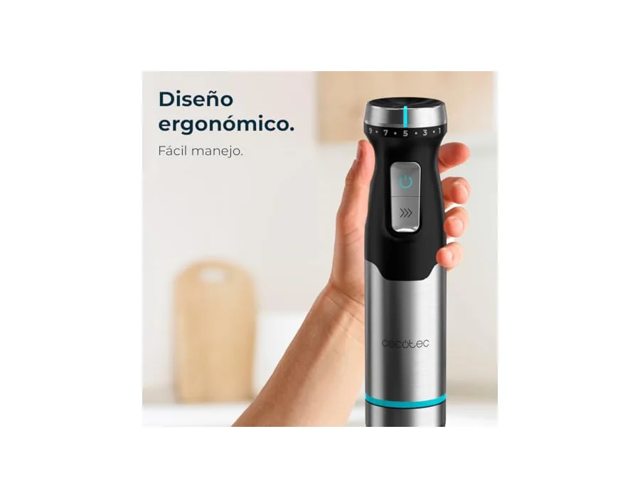Cecotec Batidora de Mano Power Pulsar 2300MAX. 2300W Potencia Máxima, Cuchillas De 4 Hojas de Acero Inox, Pie XL, Campana Antisalpicaduras, Incluye Vaso 700ml sin tapa. foto 3