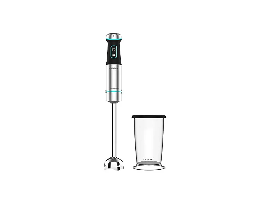 Cecotec Batidora de mano Power TitanBlack 1200 XL. 1200 W, Tecnología CrossBlades con cuchillas de 4 hojas, Pie XL, Campana antisalpicaduras, Selector de velocidad, Incluye vaso 80 foto 2