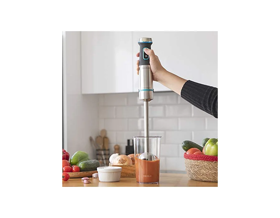Cecotec Batidora de mano Power TitanBlack 1200 XL. 1200 W, Tecnología CrossBlades con cuchillas de 4 hojas, Pie XL, Campana antisalpicaduras, Selector de velocidad, Incluye vaso 80 foto 3