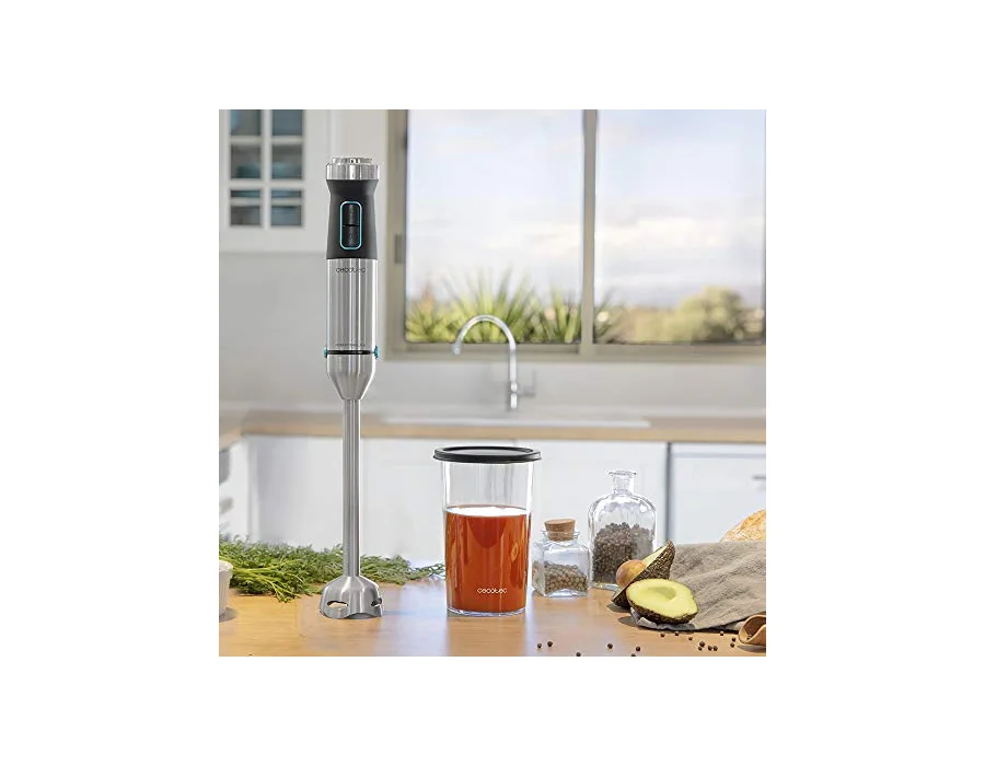 Cecotec Batidora de mano Power TitanBlack 1500 XL. Tecnología CrossBlades con cuchillas de 4 hojas, Pie XL, Antisalpicaduras, Selector de velocidad con función Turbo, Vaso de 800 m foto 3