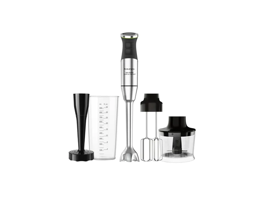 Taurus Batidora Electrica Profesional 1500w 4 en 1 y 20 Velocidades con Picador Varillas Electricas Set Liquidificador Alimentos y Hielo Cuchillas Acero Doble Efecto y Accesorios - foto 2
