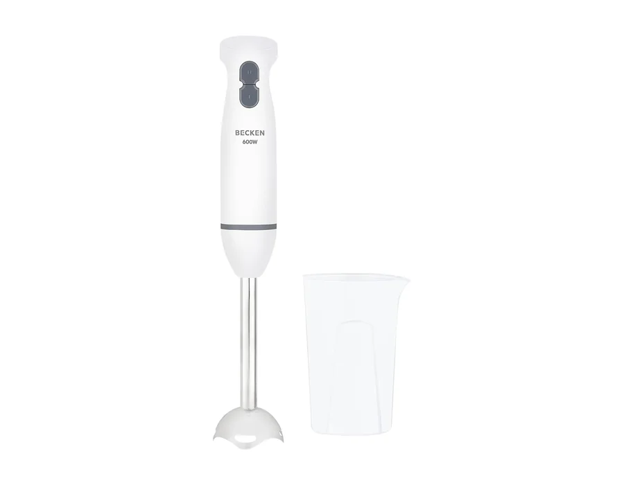 BECKEN - Batidora de Mano - 2 Velocidades Variables - Acero Inoxidable - Potencia 600W - Incluye vaso Medidor