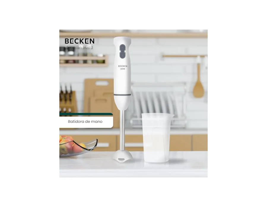 BECKEN - Batidora de Mano - 2 Velocidades Variables - Acero Inoxidable - Potencia 600W - Incluye vaso Medidor foto 3