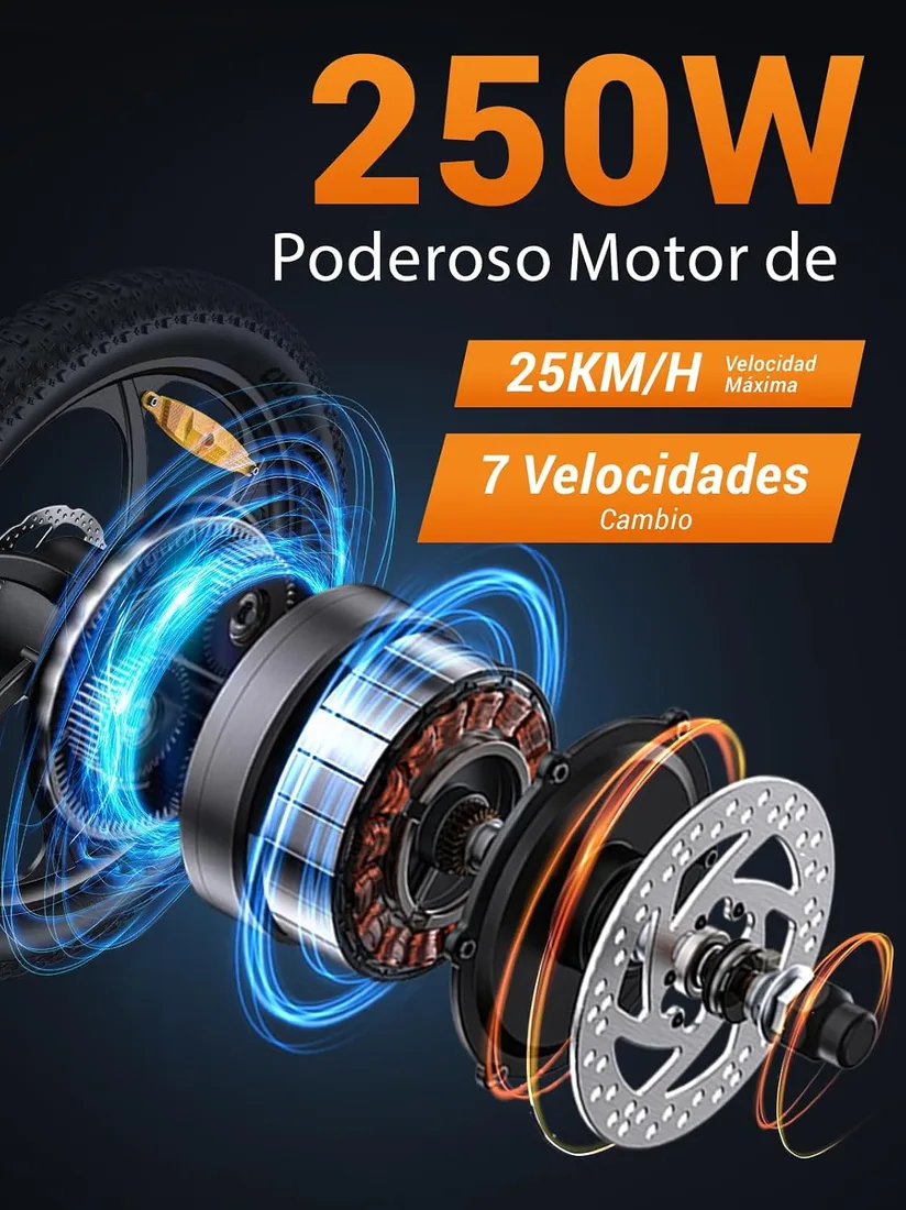 HillMiles MilePort 1 Bicicleta Eléctrica Plegable 20" Fat Tyre foto 3