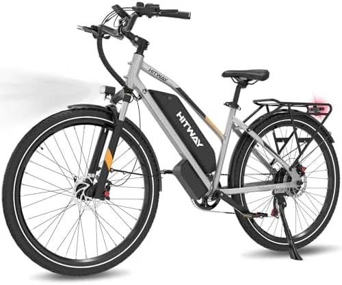 HITWAY 28" Bicicleta Eléctrica de Trekking y Ciudad, Par 35 Nm, Batería 768 Wh