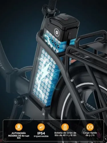 HITWAY BK6S PRO Bicicleta Eléctrica Plegable Todoterreno 20", Batería 864 Wh foto 3