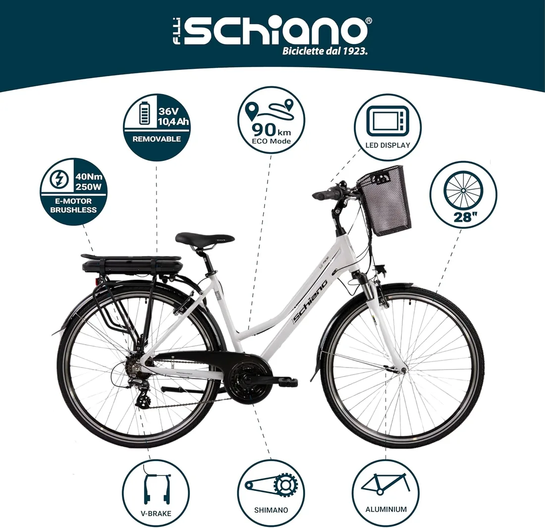 F.lli Schiano E-Ride Bicicleta Eléctrica de Trekking 28" foto 2