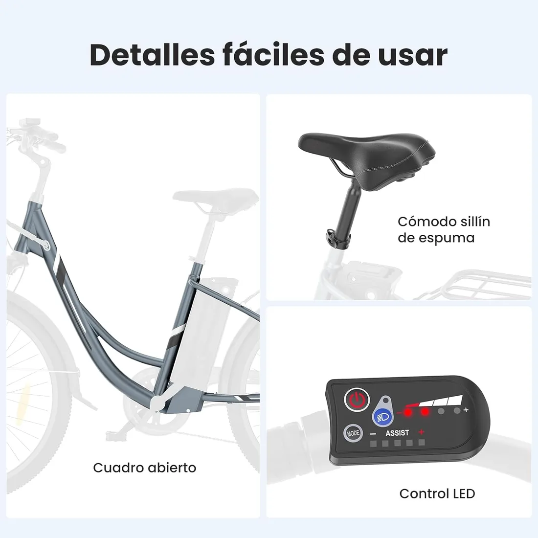 Touroll B1 Bicicleta Eléctrica de Ciudad 26" foto 3