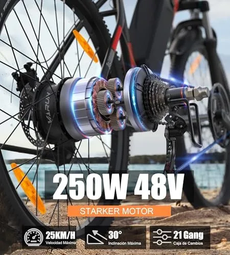 VARUN M27 Bicicleta Eléctrica 27,5" Doble Suspensión, 21 Velocidades foto 3
