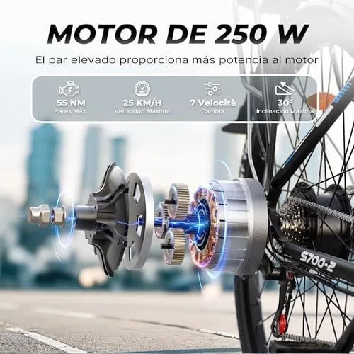 VARUN S700-2 Bicicleta Eléctrica de Ciudad 28", Paso Bajo, Batería 499 Wh foto 2