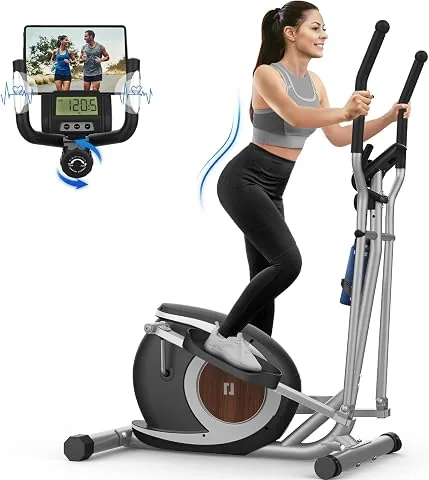 Cowmew Bicicleta Elíptica Ultra Silenciosa con 16 Niveles de Resistencia | Máquina Eliptica Magnética foto 2