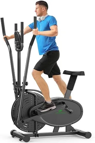 Neezee Bicicleta Elíptica para Casa, Crosstrainer Elíptico Compacto 2 en 1 con Monitor LCD, Asiento ergonómico, Resistencia Ajustable Mejorada, Elipticas Fitness Casa Peso Máximo 120 KG foto 2