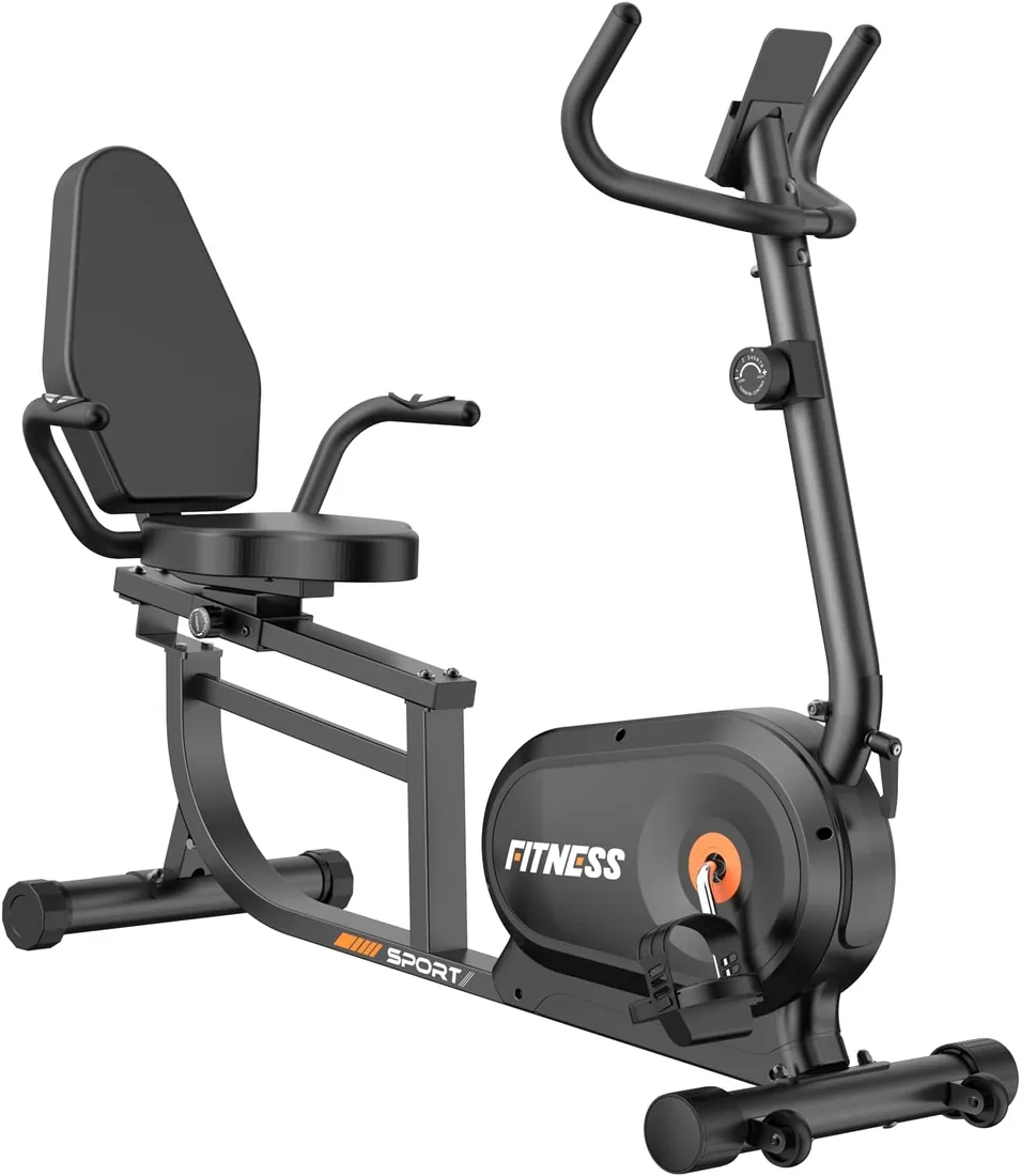 Dskeuzeew Bicicleta Estática con Respaldo para casa con 16 resistencia ajustables pantalla LCD y Bicicletas Estaticas Rehabilitacion indoor,Bici estatica profesional Recuperación Bicicleta Max180 kg foto 3