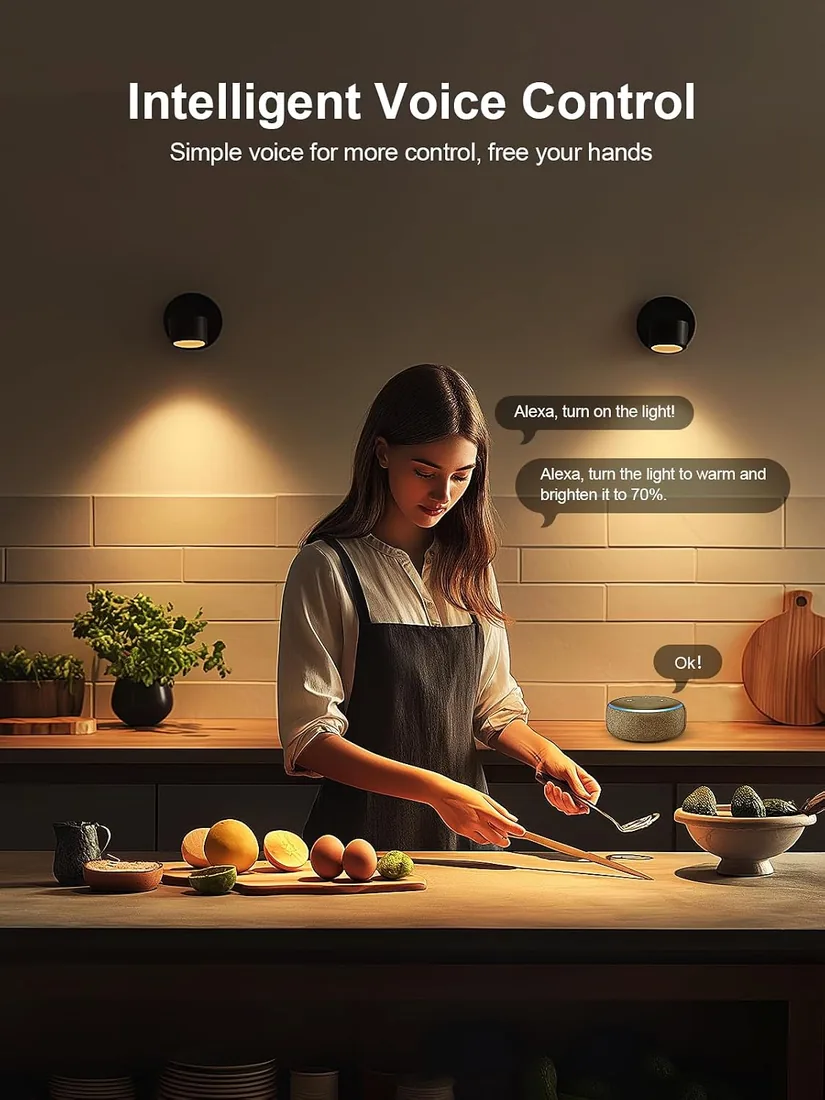 FITOP GU10, Bombilla Wifi Lámpara Inteligente 4.7W=50W, Compatible con Alexa/Google Home/Siri, 2700-6500K Luces Cálidas/Frías & RGB Ajustable,Control de Voz, 5 Paquete foto 3